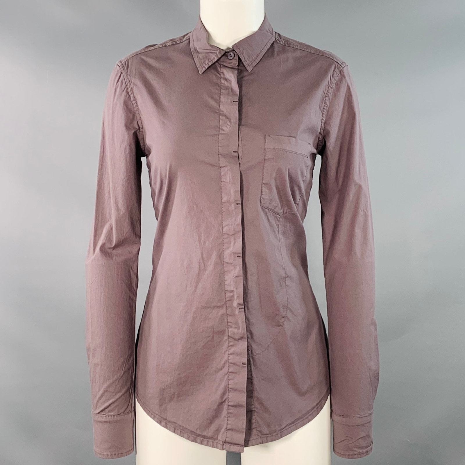 Kristensen Du Nord Size S Brown Cotton Blend One Pocket Casual Top